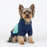 Fitwarm Color Block Dog Hoodie, Doggy Winter Clothes for Small Dogs Boy, Dog Sweatshirt with Hood, Lightweight Pet Hoodie, Royal Blue, Light Blue, Large