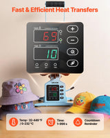 VEVOR Hat Heat Press Machine, with 4 Interchangeable Platens and Caps Stretcher, Precise Temperature & Time Control, Heat Press for Hats and Caps, for HTV Iron On and Sublimation Projects, Light Blue