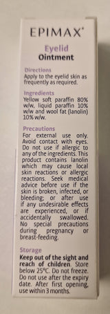 Epimax Eyelid Ointment-A soothing moisturiser to help relieve eyelids that are dry, itchy, red, and flaky. Soothe, hydrate and comfort dry skin around the delicate eye area