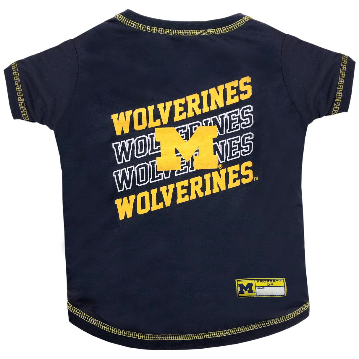 Pets First NCAA Michigan Wolverines Graphic Dog Tshirt, Licensed Sporty Dog Shirt with Team Name and Logo, Cool Puppy Shirt, Size Medium