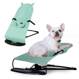 Cat & Dog Rocking Chair - Bouncer Bed for Frenchie, French Bulldog Lounge, Outdoor Portable Foldable Pet Furniture. Adjustable Height, Breathable Mesh, Safety Harness for Small Animals & Puppies
