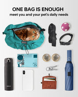 Puppy Sling Carrier for Small Dog-Widened and Thickened Shoulder Strap with Storage Pocket, Adjustable Hands-Free Small Dog Carrier Sling for Outdoor, Cat & Dog Sling Carrier 7-15 lbs,(Peacock Blue).