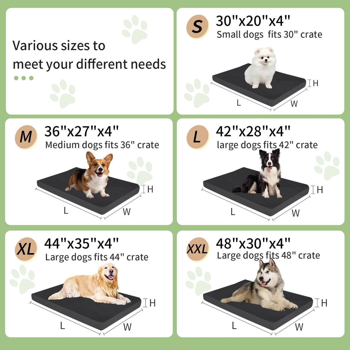 Dog Bed Covers Replacement Washable Waterproof Pet Bedding Cover with Durable Zipper, Large 42"X28"X4" Heavy Duty Dog Bed Liner for Indoor Outdoor, Easy to Clean