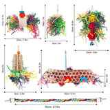 Foraging Bird Toys - Shredding Parakeet Toys with Rope Perch for Conure, Cockatiel, Budgies, Lovebird, Parrotlet