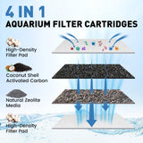 Zeefpod 24 Pack Medium Filter Cartridges Compatible with Tetra Whisper Bio-Bag Filters，Large Aquarium Filter Cartridge for Whisper 10i/IQ10/PF10 and Repto Filter 90 GPH