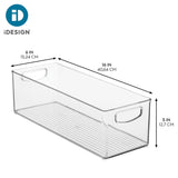 Plastic Stackable Pantry Bin with Handles, Clear