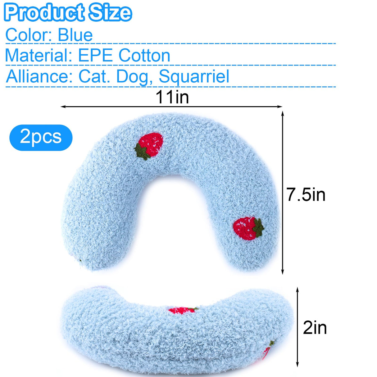 Mity rain 2PCS Dog Pillow, Anxiety Relief Pillow for Dog, Ultra Soft High Density Calming Pillow for Joint Relief Sleeping Improve, Pet Calming Pillow Blue