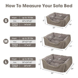 JOEJOY Rectangle Dog Bed for Large Medium Small Dogs - Washable Orthopedic Sofa Bed, Soft Breathable Puppy & Pet Cuddler, Durable Calming Dog Bed with Anti-Slip Bottom, Multiple Sizes, Dark Brown