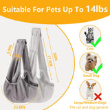CYUmail Small Dog Sling,Triple-Layer Breathable Mesh Dog Slings for Small Dogs,Suitable for Small Dogs and Cats,with Adjustable Shoulder Strap and Safety Harness,Puppy Essentials,Grey