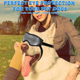 Dog Sunglasses Dog Goggles Pet Glasses Pet Eyewear with Adjustable Strap, Glasses for Medium Large Dog Swimming Skating Glasses UV Proof Windproof Dustproof (Black Frame + Gray Lens)