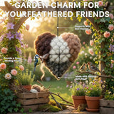 Handmade Alpaca Fiber Bird Nesting Heart - Refillable Natural Nesting Material for Wild Birds, Hummingbirds, Chickadees - Cozy Garden Decor Gift for Bird Lovers