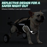 Nasjac Dog Wheelchair for Back Legs - Lightweight Portable Wheelchair with Reflective Stripes, Adjustable Pet Wheelchair Cart for Senior, Arthritis, Paralyzed, Injured, or Disabled Dogs (Black, S)