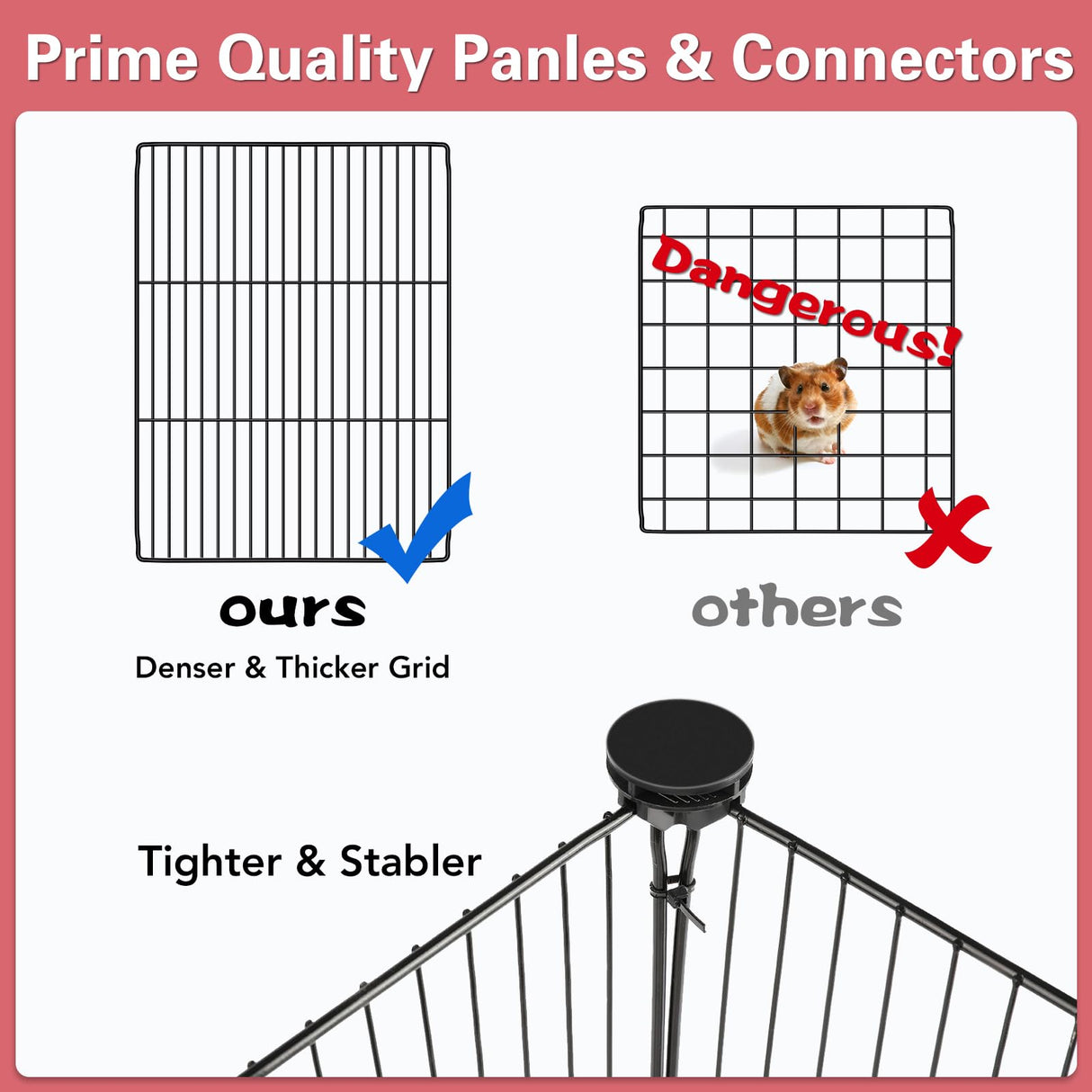 VISCOO 12 Panels Small Animal Playpen, 48" x 24" x 16" Pet Playpen with Waterproof Mat, C&C Cage for Guinea Pigs, Puppy Play Pen, Bunny Playpen, Indoor Outdoor Portable Metal Wire Yard Fence