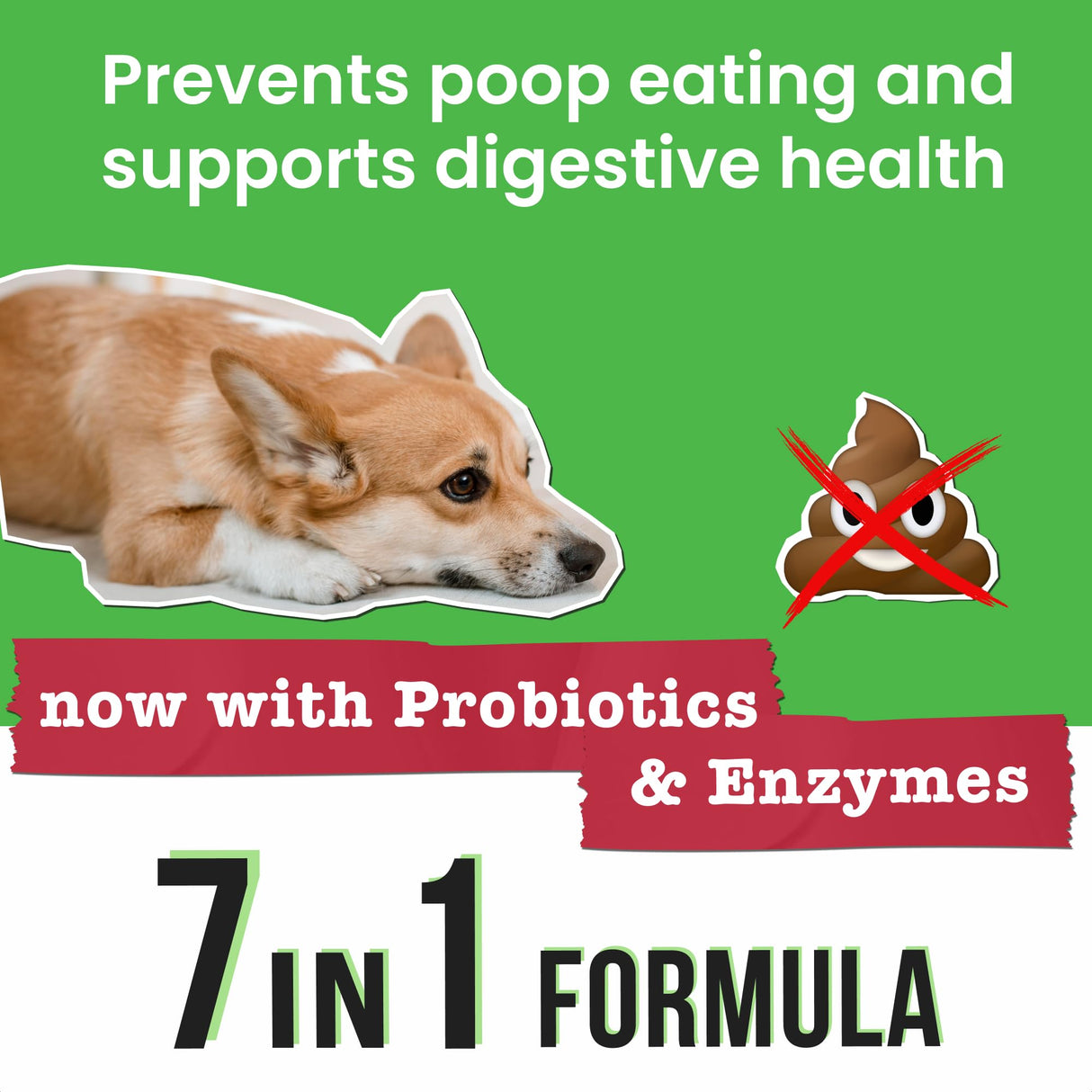 Pawsential No Poo Chews for Dogs - Coprophagia & Stool Eating Deterrent with Probiotics, Digestive Enzymes & Breath Aid Support - Stop Dog Poop Eating - Made in USA - 120 Soft Chews