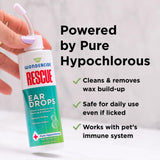 Wondercide Rescue - Ear Drops for Pets - Cleans and Removes Wax Build-Up and Irritants for Dogs and Cats - Relieves Itching and Redness with Pure Hypochlorous - 4 oz