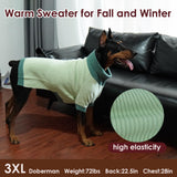 IKIPUKO Dog Sweater XXXL, Turtleneck Sweaters with Leash Hole, Soft Knit Pullover for Large Dogs Male Female, Winter Thermal Pet Sweaters for Doberman Labrador, Green 3XL