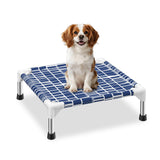 Elevated Dog Bed - Soft Comfortable Fabric, Easy to Clean, Stainless Steel Frame, Raised Design for Air Circulation, Durable Pet Cot for Small Dogs, Breathable & Stable Puppy Bed