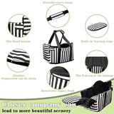 Cullaby Dog Car Seat for Small Dogs Under 15 lbs – Center Console Pet Carrier with Safety Belt, Storage Pockets, Removable Washable Cover – B&W Stripes, Secure & Comfortable for Small Puppies/Cats