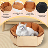 2-in-1 Convertible Pet Sling Carrier & Bed - with Breathable Mesh, Adjustable Strap & Pocket，for Travel, Vet Visit & Home Use, Up to 22lbs (KAKI)