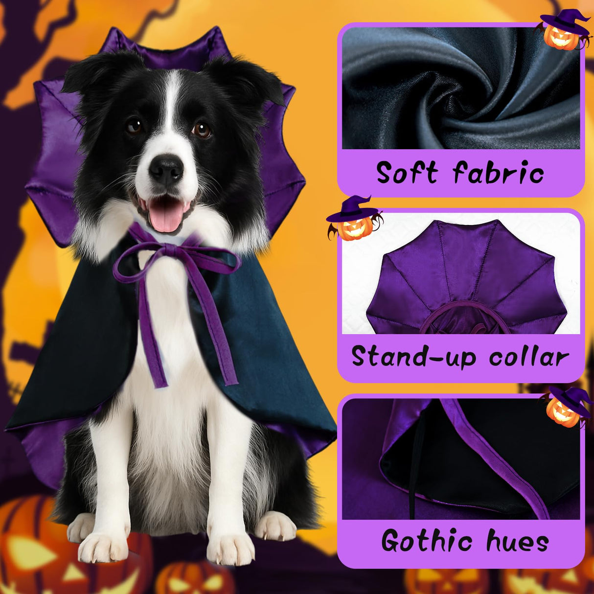 Vampire Cloak Dog Costumes for Medium Dogs, Devil Cape Dog Halloween Costume, Halloween Costumes for Medium Large Breed