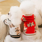 Dog Sweater for Small Dogs Cute Bear Pattern Doggie Clothes Winter Warm Puppy Coat Chihuahua Yorkie Holiday Birthday Outfits Halloween Christmas Small Dog Costume Fall Pet Cat Lightweight Sweaters