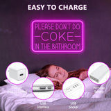 Please Don't Do Coke in The Bathroom Neon Sign for Wall Decor,USB Powered LED Neon Light with Adjustable Brightness,Light Up Sign for Party Decor,Bathroom,Christmas Gifts