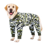 HDKUW Large Dog Sweater Coat, Recovery Suit, Anti-Shedding Pajamas, After Surgery Onesie for Medium Large Dogs - Green Camouflage 34#