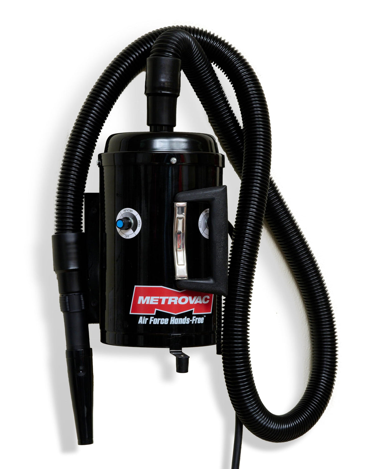 METROVAC Air Force Hands-Free High Velocity Dog Hair Dryer | Variable Speed Pet Grooming Blower with Heat and Adjustable Hose