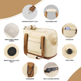 Dog Purse Carrier for Small Dogs, Soft Sided Pet Carrier with Pockets, Foldable Dog Carrier Purse for Puppy, Rabbit, Cat, Washable Breathable Pet Carrier, Dog Carrier Bag for Outdoor Shopping Travel