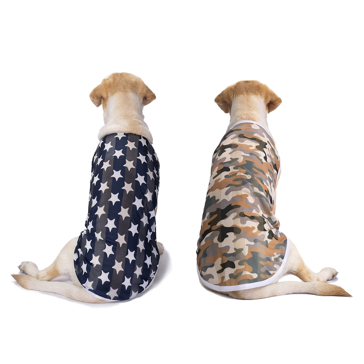2 Pack Camo Dog Tshirts for Medium Large Dogs, Quick Dry Dog Cooling Vest Shirt T-Shirts Girl Boy,Breathable Stretchy Tank Top Sleeveless Vest Tee Shirt Pet Clothes Apparel