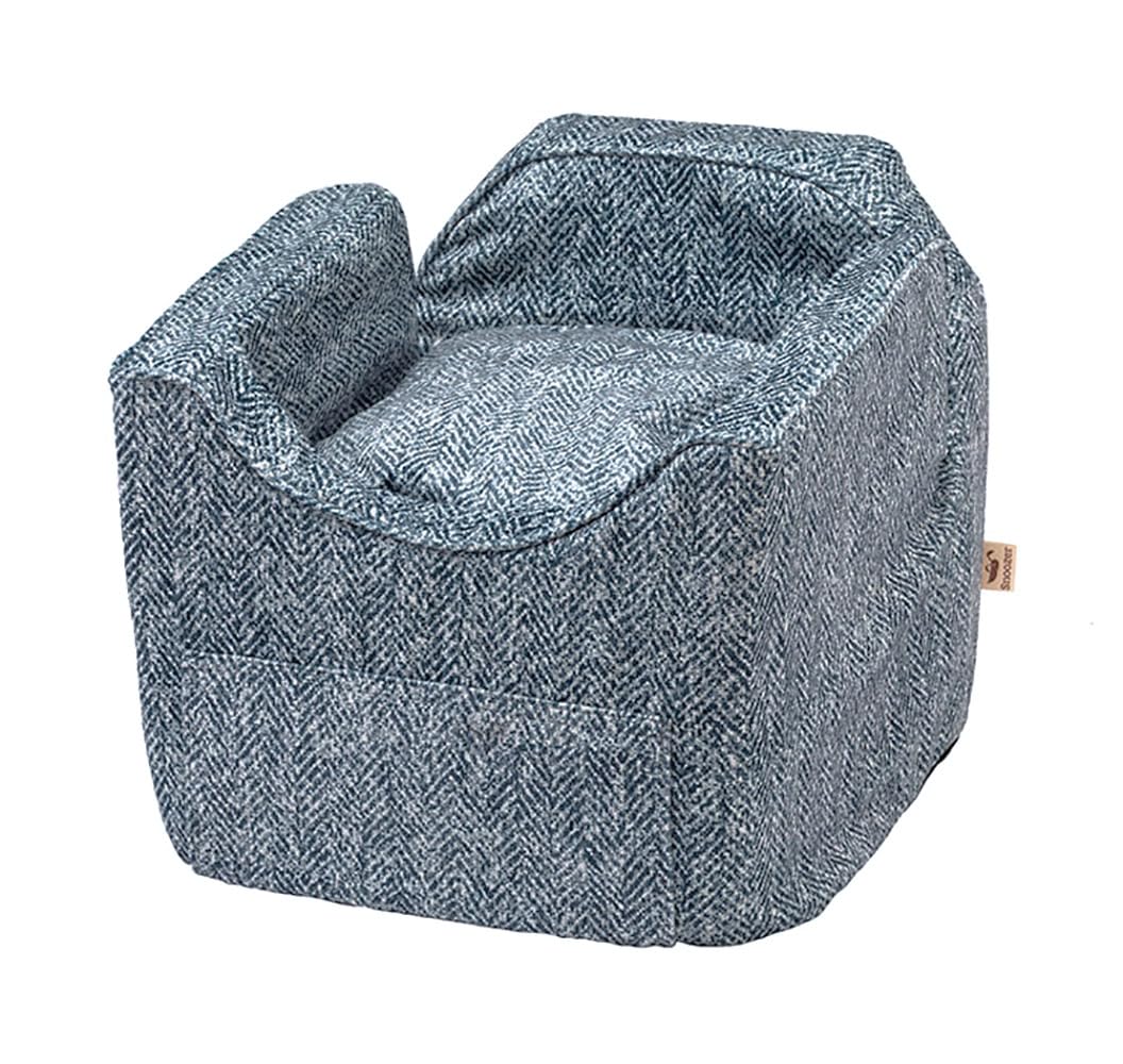 Snoozer Dog Car Seat with Storage Tray: Lookout II Dog Booster Car Seat for Pets up to 18lbs, Helps Alleviate Travel Sickness & Fear for Dogs, Removable Washable Cover – Palmer Indigo, Size Small