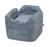 Snoozer Dog Car Seat with Storage Tray: Lookout II Dog Booster Car Seat for Pets up to 18lbs, Helps Alleviate Travel Sickness & Fear for Dogs, Removable Washable Cover – Palmer Indigo, Size Small