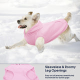 IECOii XL Dog Sweater & Pullover Hoodie for Large Dogs, Warm Fleece Layer with Hood for Cold Weather, Boys & Girls, Pink, Size XL