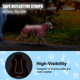 DoggieKit Dog Winter Coat, Waterproof Warm Jacket with Harness Built in, Reflective Cold Weather Doggie Vest, Windproof Turtleneck Pet Snowsuit, Adjustable Puffer Jacket for Large Dogs, Red 6XL