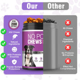 Coprophagia Deterrent for Dogs-200 Chews No Poop Eating Deterrent for Dog-Prevent Stop Dogs from Eating Poop Supplement-Breath Freshener-No Poo Chews with Digestive Enzymes&Probiotics-Chicken Flavor