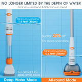Rechargeable Pool & Spa Hot Tub Vacuum Cleaner - Dual Mode & Magnetic Drive System, 25µm Ultra Fine Mesh Filters for Hot Tub, Small Above Ground Pools, 70 Mins