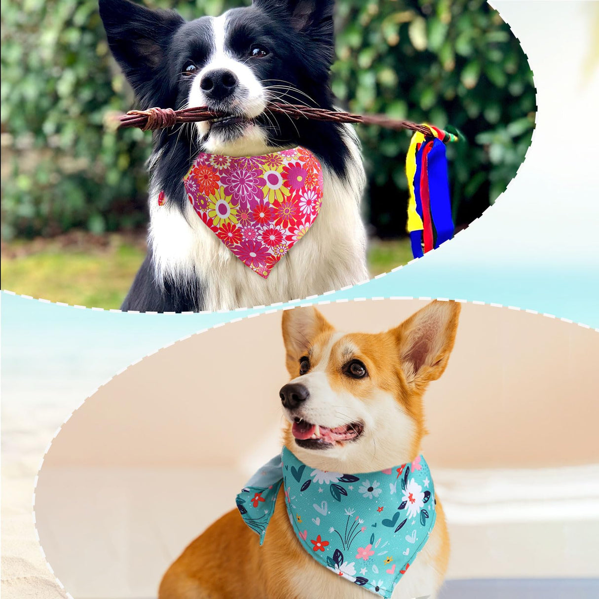 72 Packs Dog Bandanas Bulk Buffalo Plaid Cat Bandana Summer Scarf Triangle Fruit Drool Bibs Washable Adjustable Kerchief Dog Cat Bandana for Beach Small Medium Pet Supplies(Flower)