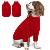 Queenmore Dog Sweaters for Large Dogs Girls Boys,Warm Pullover Extra Large Dog Sweater,Dogs Christmas Sweaters,Classic Turtleneck Thick Clothes for Extra Large Pets, Pitbull, Boxer(Red,XL)