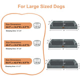 Large Dog Bed Orthopedic Washable: Jumbo Dog Bed Bolster Extra Large Dogs Egg Crate Foam Sofa Couch Waterproof Removable Cover - Dark Grey