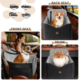 Dog Car Seats for Small/Medium Dogs, Puppy Car Seat with Thick Cushion, Detachable Washable Dog Carseat with Storage Pockets for Dogs Up to 35lbs (Grey)