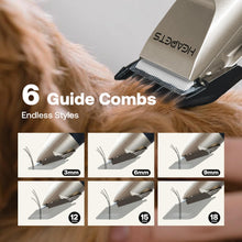 Load image into Gallery viewer, HEAPETS Dog Grooming Clippers, Low Noise, Electric Quiet, Adjustable Clipper Comb, Rechargeable Cordless Dog Hair Clippers for Dogs Cats Pets, Gold
