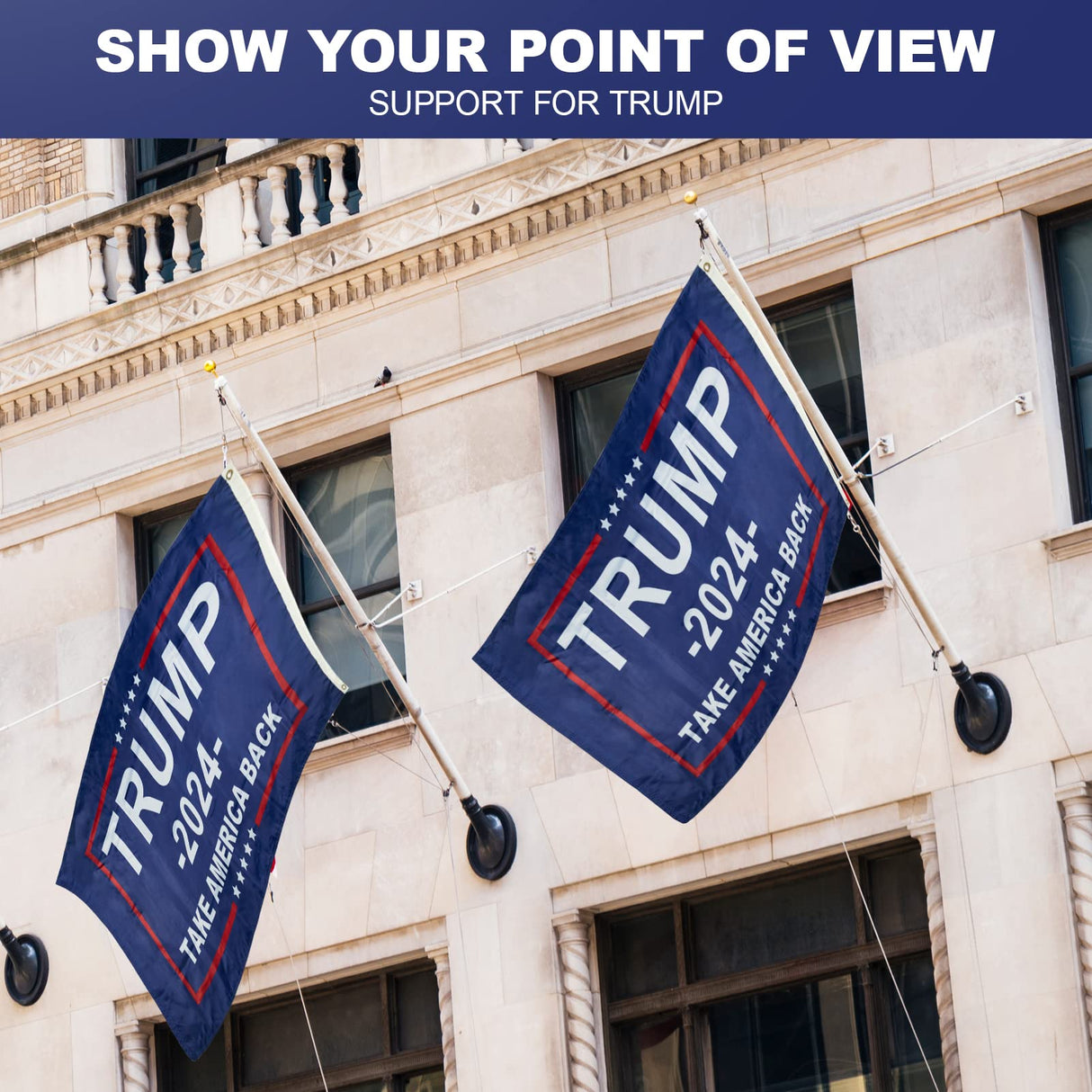 Trump 2024 Flag 3x5 Outdoor Made in USA Double Sided 3 Ply Take America Back Heavy Duty President Trump Flags 2024 for Outside with 2 Brass Grommets UV protection Fade Resistant for Indoor Outdoor Decorations