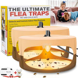Flea Trap, Sticky Flea Traps for Inside Your Home, Odorless Non-Toxic Natural Flea Killer Trap Pad Bed Bug Trap Light Bulb Pest Control for Home House Inside, Safe for Children Pet Dog Cat(2 Pack)