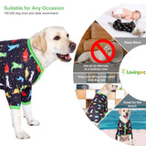 LovinPet Big Dog Wound Care/Surgical Recovery Shirt, Undershirt for Dog Coats, Anti Licking, Pet Anxiety Onesies for Dogs, Dinosaurs in Space Print, Onesies for Dogs, Pitbull Shirt, Pet PJ's, 2XL