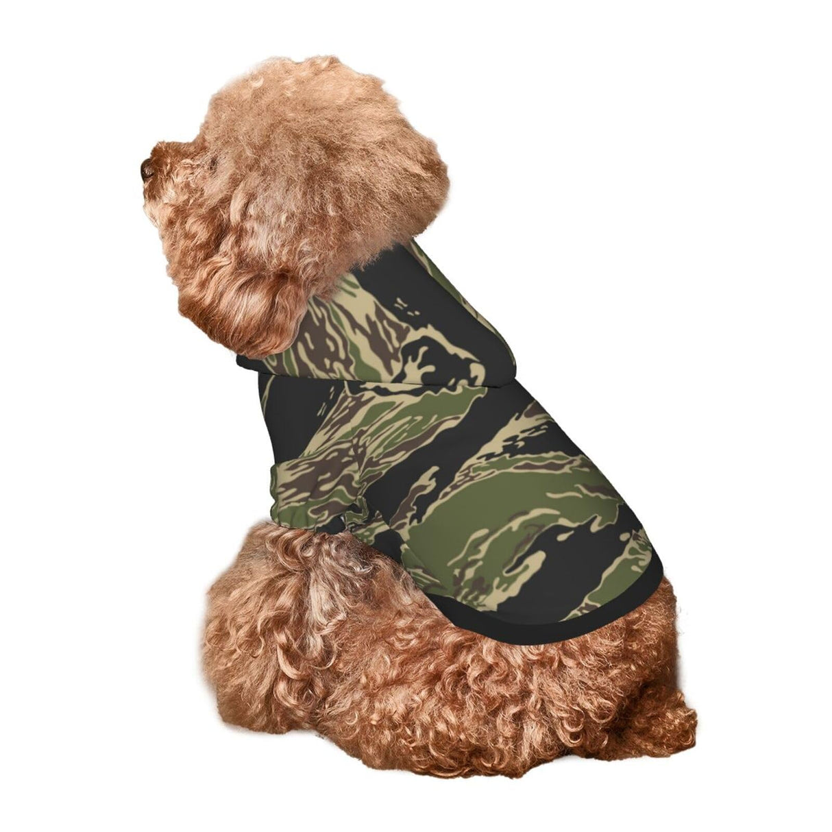 Dog Hoodie Sweatshirt for Fall and Winter, Cozy Pet Clothes for Outdoor Activities, Army Military Camouflage Vietnam Tiger Stripe Camo Pets wear Hoodies