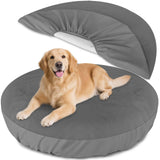 Dog Bed Covers Replacement Washable Waterproof Round Bed Protector for Donut Bed & Dog Couch, Gray 45 Inch