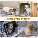 Tuanse 4 Pack Ultra Soft Dog Cat Bed Mat Small Animal Guinea Pig Bed with Cute Print Reversible Fleece Dog Crate Kennel Pad Cozy Washable Thickened Hamster Pet Beds Mat(21 x14 Inches,Light Gray)