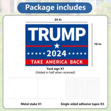 Probsin Trump 2024 Yard Sign with Metal H Stakes Double Sided 16" x 24" Trump Take America Back Blue Signs Voted for Trump Outdoor Decorations for Indoor Outdoor Lawn, Garden, Window, Party Supplies