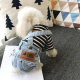 FLAdorepet Classic Dog Denim Jumpsuit Overalls,Dog Pet Cat Jeans Pants Clothes,Puppy Cowboy Costumes Outfits for Chihuahua Yorkie Dachshund (Light Blue, X-Large)
