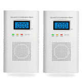 2 Pack Combination Gas & Carbon Monoxide Detectors - Plug in CO Alarm & Natural Gas Detector with Digital Display, CO Detector & Combustible Gas Detector for Home, Easy to Read